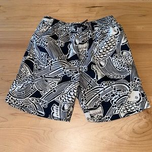 Boys Tea Collection Swim Trunks size 4 Blue Koi Print 🌊